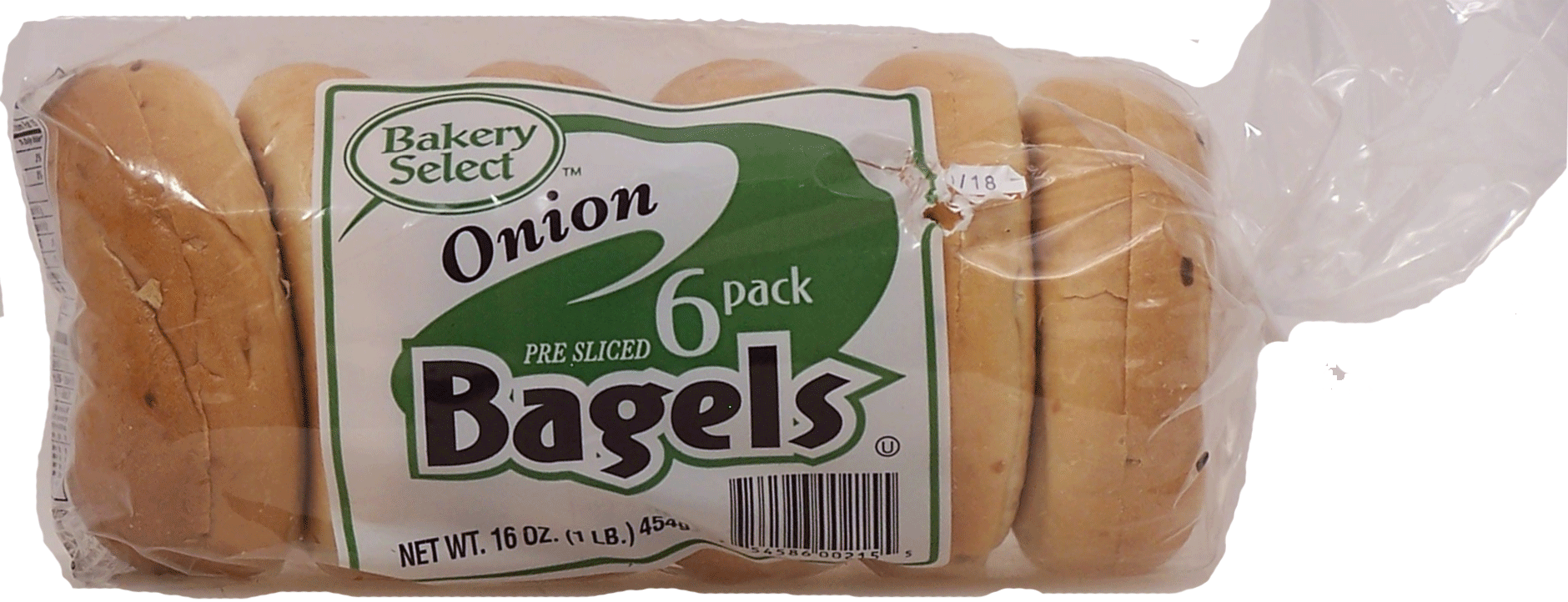 Bakery Select&nbsp;&nbsp;onion pre sliced bagels, 6 pack Full-Size Picture